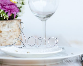 Reception Table Place Card, Custom Wire place card, Wedding Place cards, Wedding Escort cards, Personalize guest name favour, Wire Name.