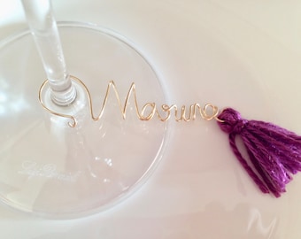 Personalized Wine Glass Charms for bridal shower -  Wedding Wine Charms -  Custom Wine Charm.04