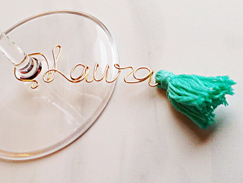 Glass Name Tags Custom Wine Charms Wine Glass Tags.07 Etsy