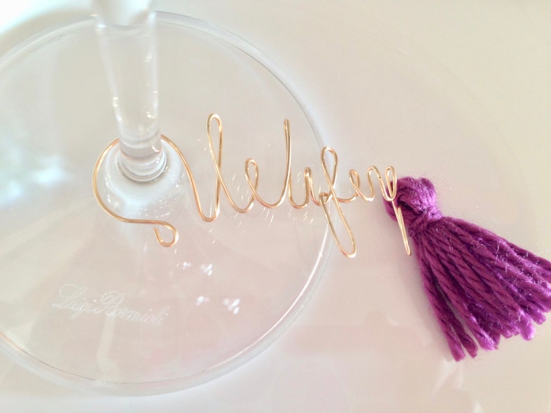 Glass Name Tags Custom Wine Charms Wine Glass Tags.07 Etsy