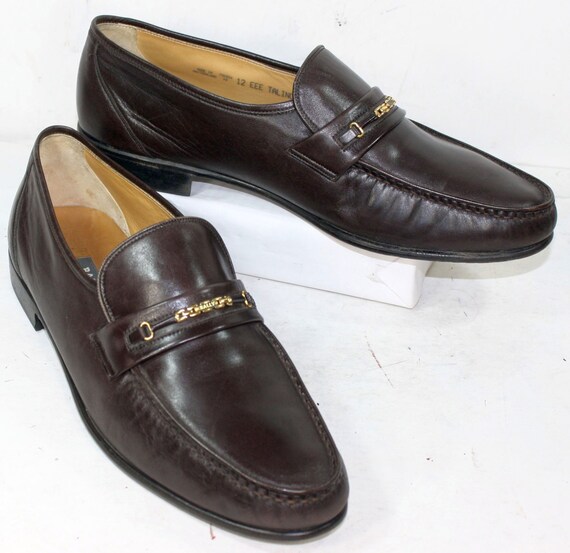 Vintage brown dress shoes Bally Switzerland mens loafers Leather gold fashion 12 EEE Bally Shoes Switzerland 1946 | Fashion Ads | Shoe