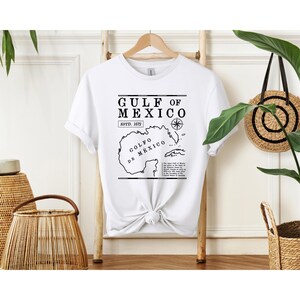 Sweat-shirt carte du golfe du Mexique, t-shirt Golfo de México, chemise vintage boussole nautique, t-shirt côtier historique, T-shirt carte rétro océan
