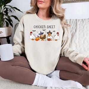 Funny Halloween Chicken T-Shirt: Witch Ghost Hen Costume Tee