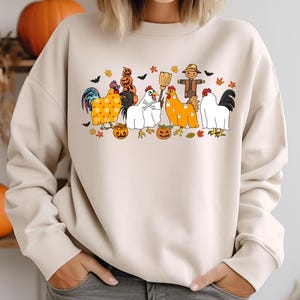 Funny Chicken Halloween Sweatshirt: Spooky Rooster Fall Tee
