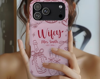 Personalized Wifey Phone Case, Future Mrs Bride To Be Gift, Custom Name iPhone Case, iPhone 17 16 15 14 13 12 Pro Max Plus, Samsung, Pixel