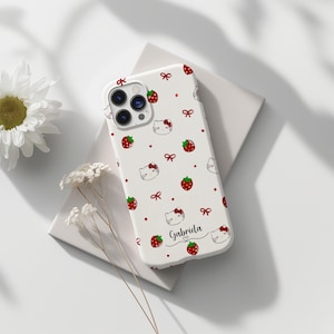 Personalized Cartoon Hello Kitty iPhone Case, Custom Name Phone Cover For iPhone Pro Max Plus Models, MagSafe Case, Gift For Her image 9