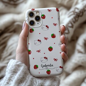 Personalized Cartoon Hello Kitty iPhone Case, Custom Name Phone Cover For iPhone Pro Max Plus Models, MagSafe Case, Gift For Her image 10
