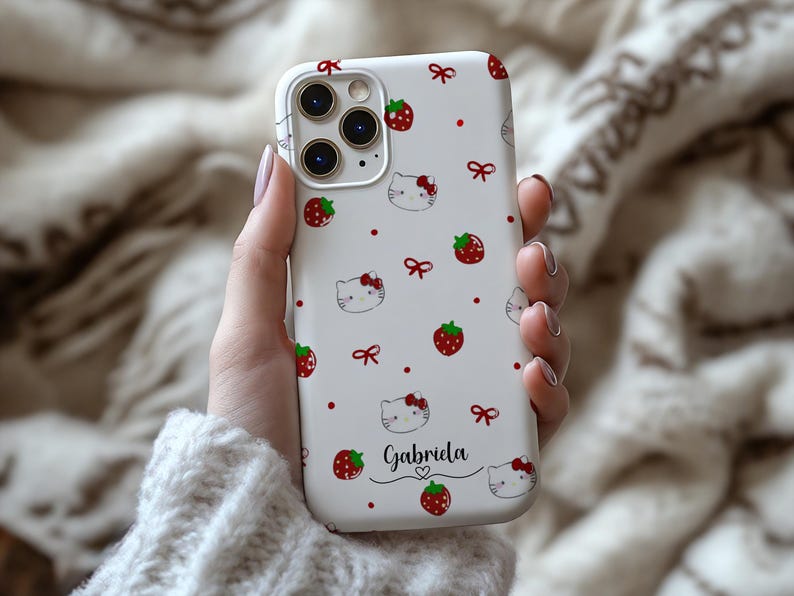 Personalized Cartoon Hello Kitty iPhone Case, Custom Name Phone Cover For iPhone Pro Max Plus Models, MagSafe Case, Gift For Her image 10