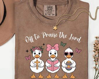 Christian Goose Shirt, Comfort Colors Praise Lord Tee, Faith Bible Verse Shirt