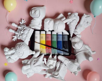 Kit fai da te Fai-da-te da Dipingere - Personaggi dei cartoni preferiti - Regalo per Bambini - Set Creativo