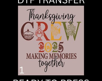Personalised Thanksgiving DTF: Family Matching Thanksgiving Ready to Press