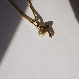 Mushroom Charm Necklace with Diamond made-to-order image 1