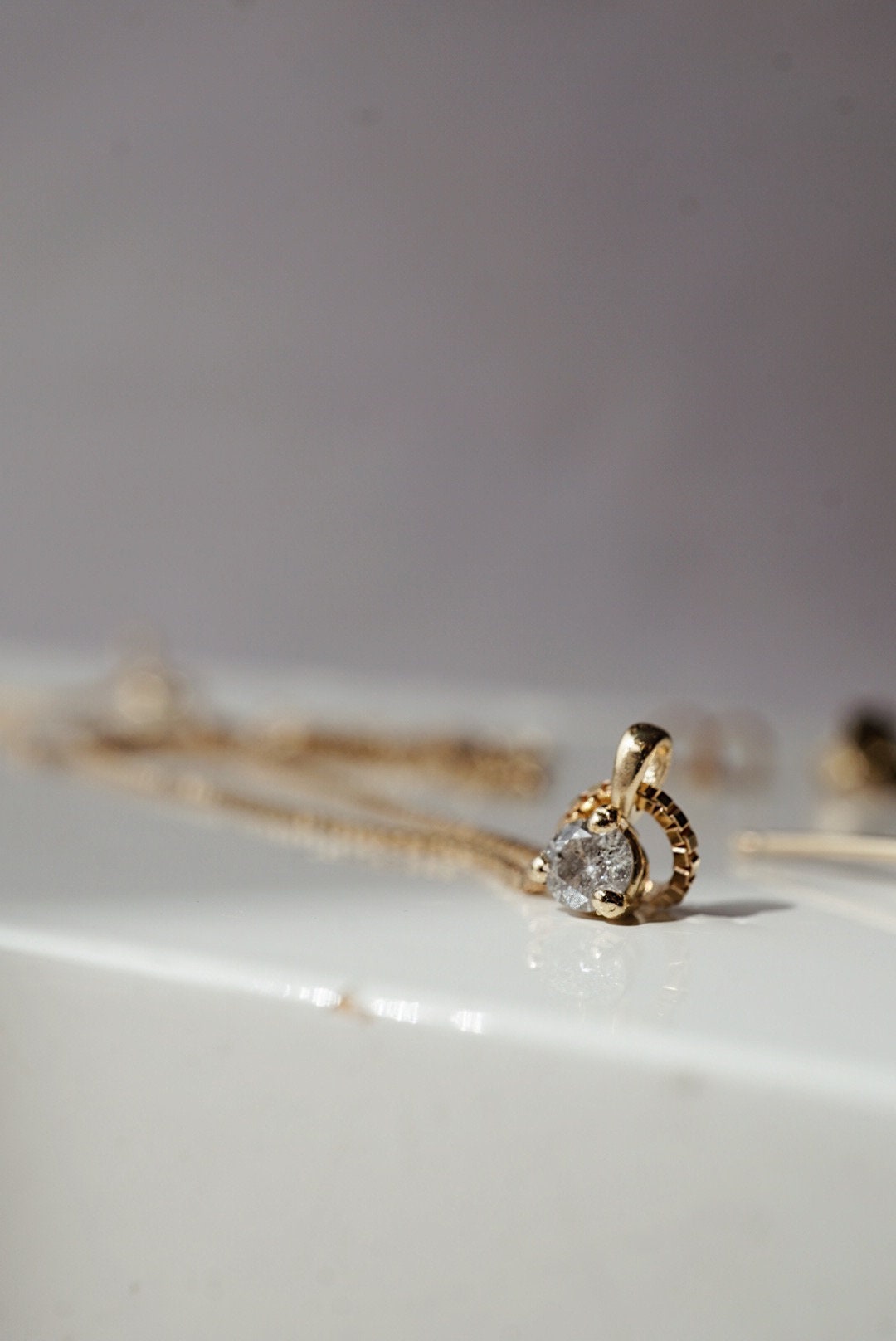 Baby Salt and Pepper Diamond Necklace madetoorder Etsy