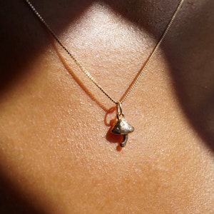 Mushroom Charm Necklace with Diamond made-to-order image 5