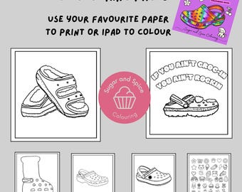 Snappy Croc Kleurplaten: Croc-sandalen voor volwassenen en tieners (pdf-download)