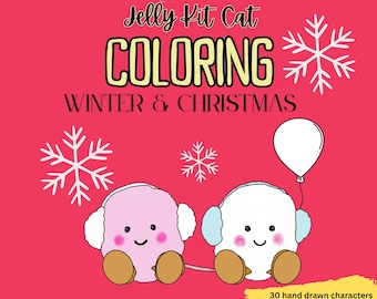 Jelly Kit Cat Colouring Book: Christmas and Winter Designs