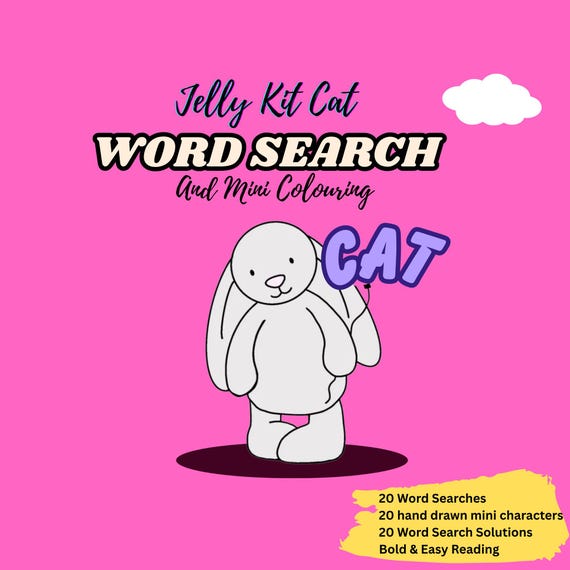 Jelly Kit Cat Word Search: And Mini Colouring Fun Screen-Free Activity - Free Shipping
