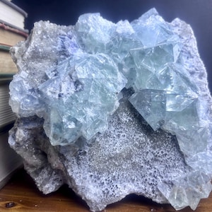 Large Blue Fluorite on Quartz Matrix – 8 lbs 5 oz
