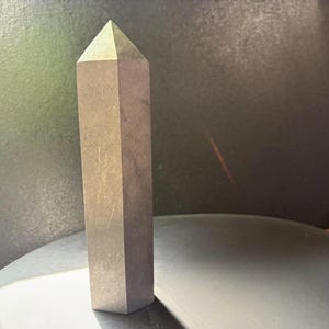 Polished Shungite Tower — Carbon-Rich Stone
