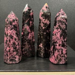 Rhodonite Tower – Hand Carved – Ambindavato, Madagascar – Pick Your Piece