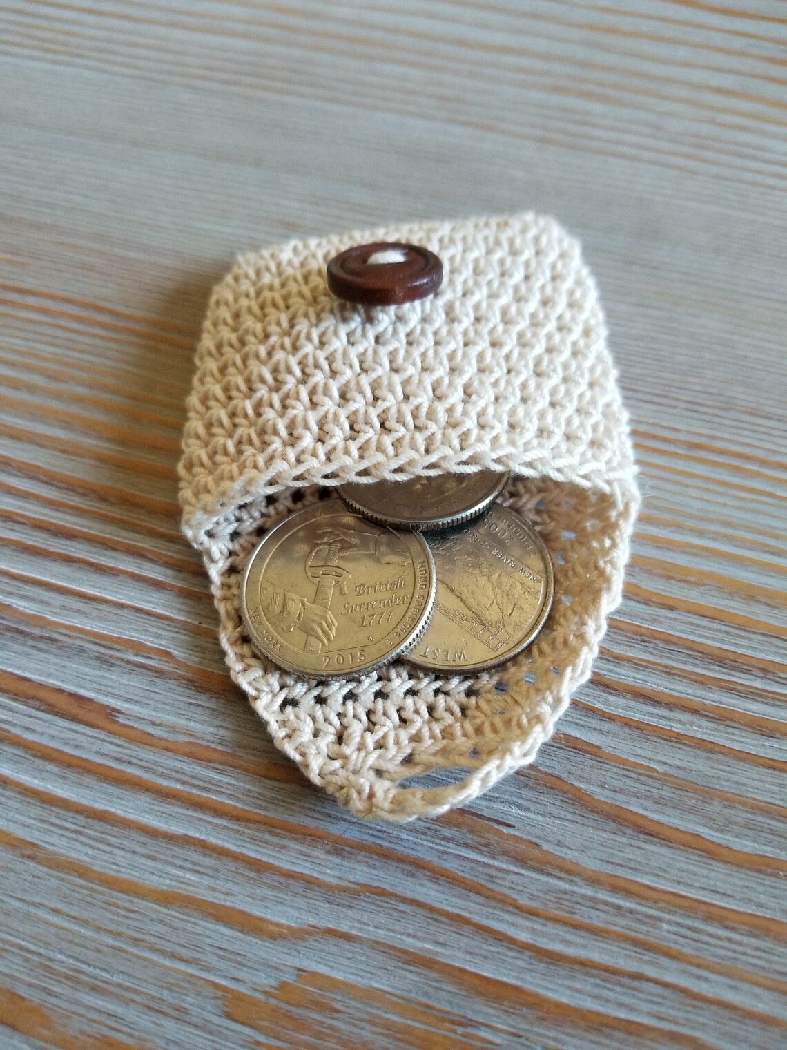 Crochet Coin Purse / Crochet Wallet/ Loose Parts Pocket/ Etsy