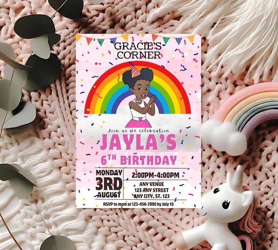 Editable Gracie's Corner Birthday Invitation, Gracie's Corner Invitation Template, Editable Animated Evite, Bday Party For Girls