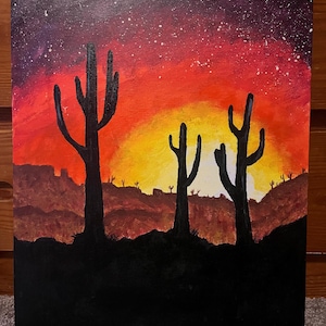 Original Acrylic Painting Desert Scene