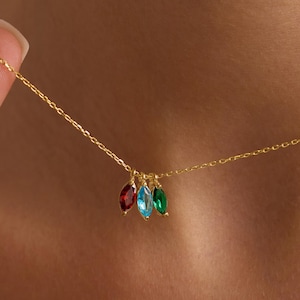 Family Birthstone Necklace, Mother Birthstone Necklace, Grandmother Birthstone Necklace, Personalized Birthstone Necklace,Birthstone Jewelry