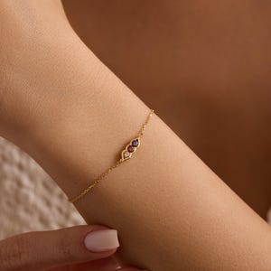 Pulsera personalizada con piedra de nacimiento familiar, joyería personalizada, pulsera para madres con piedra de nacimiento, pulsera con piedra de nacimiento para abuelas, piedras de nacimiento mixtas