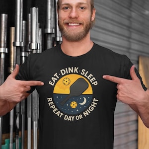Pickleball Lover Unisex T-Shirt, Eat Dink Sleep Repeat Shirt, Pickleball Player Tee, Pickleball Fan Gift, Pickleball Apparel