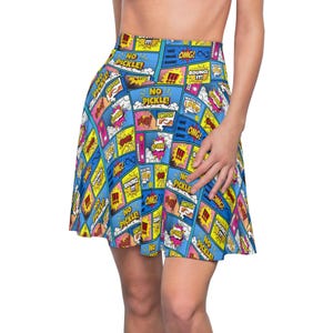 Fun Comic Print Pickleball Skirt, Casual Skirt, Summer Fashion, Trendy Outfit, Gift for Her, Skater Style