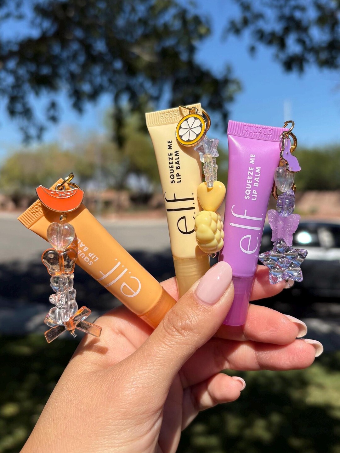 pixi vit c lip balm Lip Gloss Charm WITH Elf Lip Balm, Lip Gloss Keychain