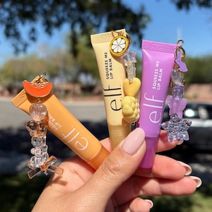 Lip Gloss Charm WITH Elf Lip Balm, Lip Gloss Keychain