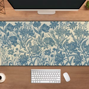 Floral Desk Mat, Desk Mat Aesthetic, Desk Accessories, Large Mouse Pad, Home Office, Gamer Desk Mat, Gift for Coworker