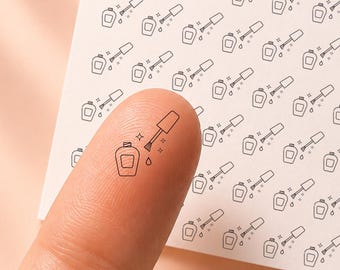 Nail Polish Mini Clear Icon Planner Sticker Sheet | 42 Stickers
