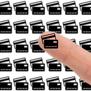 30 stickervellen mini-pictogram creditcard - doorzichtige glanzende stickervellen | Leuk cadeau voor haar, perfect voor BoJu, Erin Condren, klaar voor folie