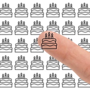 30 Mini Symbol Geburtstagskuchen Aufkleber - glänzende Planer Sticker | Nettes Geschenk für Sie, Perfekt für BoJu, Erin Condren, Foil Ready