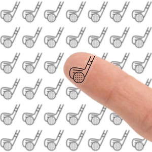 42 Mini Icon Golf Sticker Sheet - Clear Glossy Planner Sticker Sheets | Cute Gift for Her, Perfect for BoJu, Erin Condren, Foil Ready
