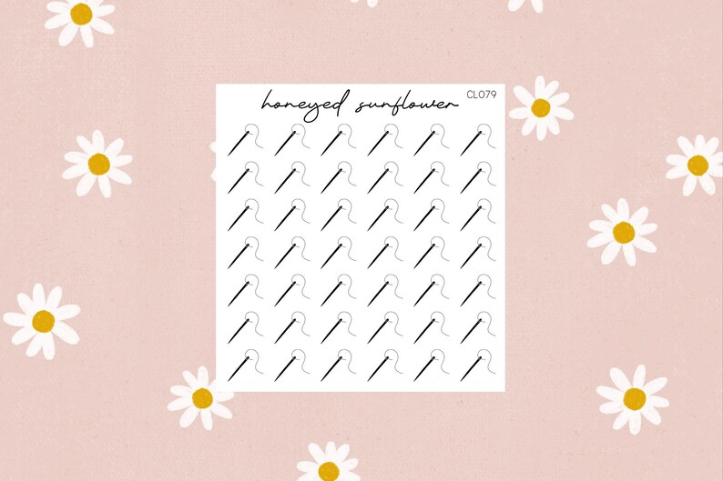 Sewing Needle Mini Clear Icon Planner Sticker Sheet | 42 Stickers - Etsy