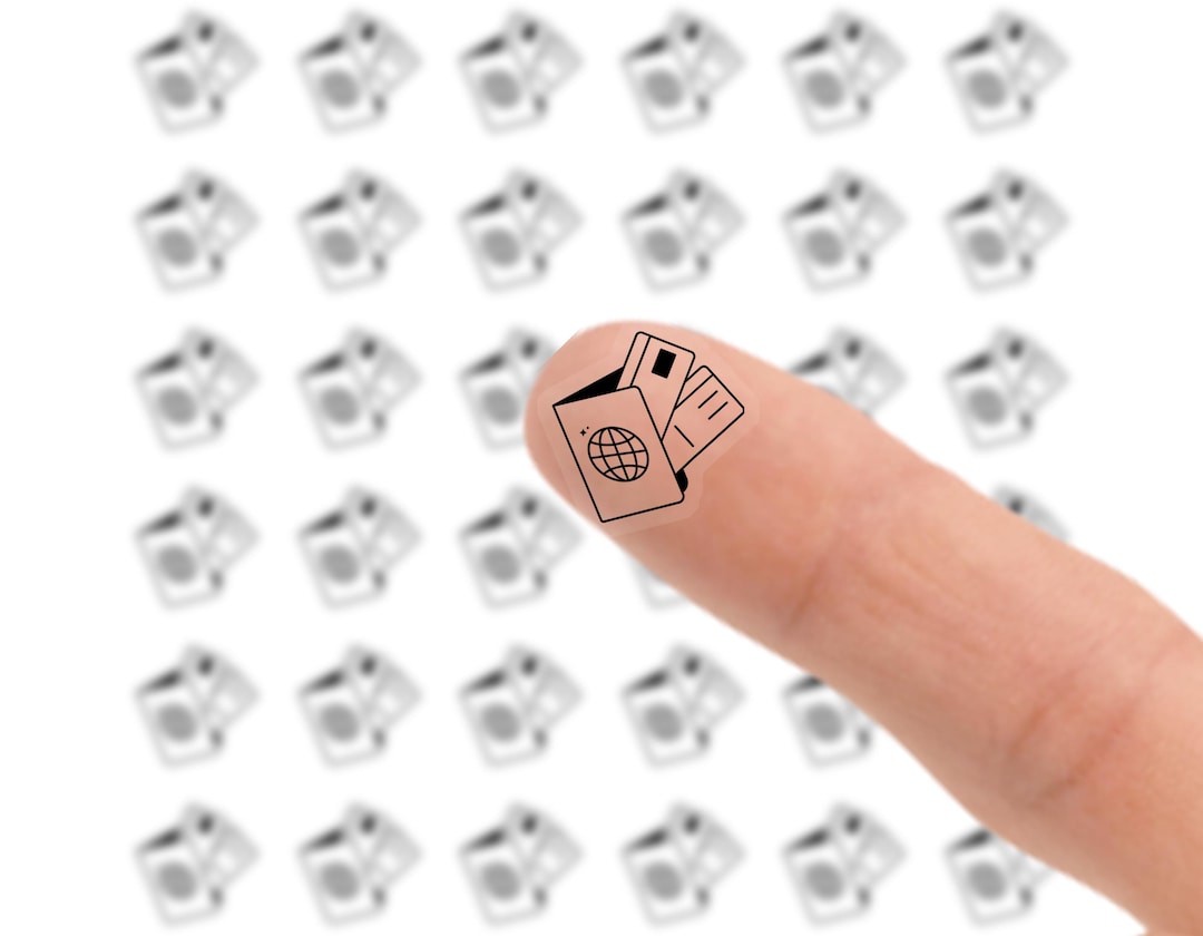 Passport Mini Clear Icon Planner Sticker Sheet | 36 Stickers - Etsy