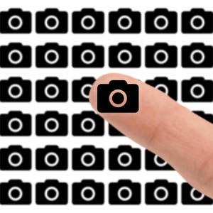 Camera Mini Clear Icon Planner Sticker Sheet | 36 Stickers