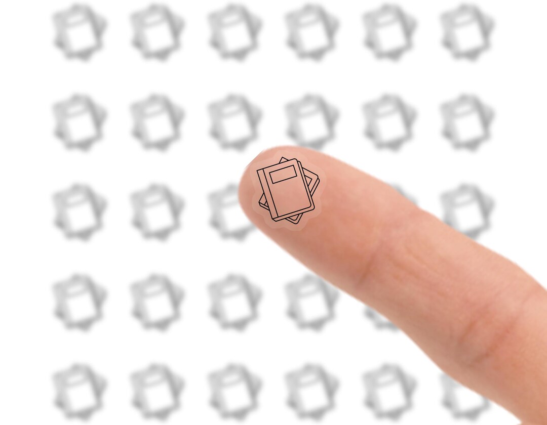 Stack of Books Mini Clear Icon Planner Sticker Sheet | 30 Stickers - Etsy