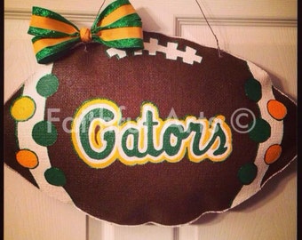 Football Burlap Door Hanger