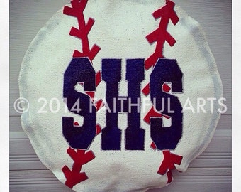 Baseball Burlap Door Hanger