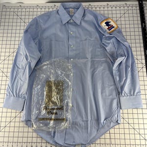 New Vintage 70s 80s USPS Post Office Work Uniform Shirt Patch 15 1/2 Dress NOS