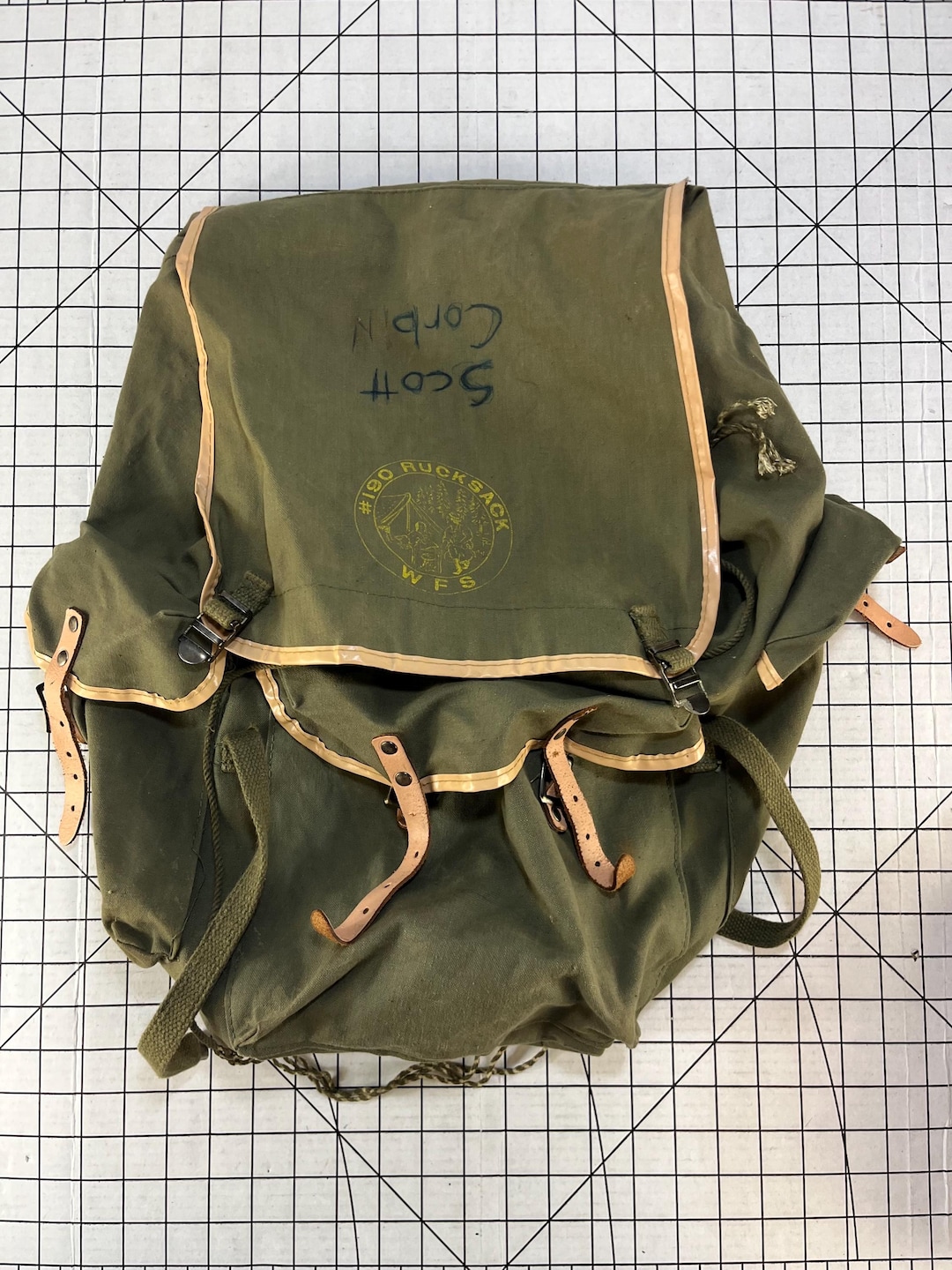 Vintage Boy Scouts Bsa Rucksack Backpack Canvas Hiking Bag Distressed ...