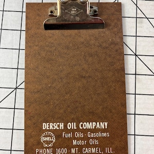 Vintage 50s Shell Oil Mid Century Photo Menu Clipboard Gas Oil Advertisement Clipboard Mt Carmel Illinois Patroliana