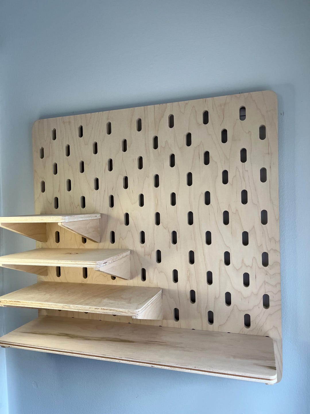 Thomas Shelf Tommy Tsunami Natural Wood Shelf in Various Sizes for Pegboard Storage ...