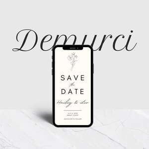 Modèle modifiable « Réservez la date » Canva | Invitation minimaliste monochrome | Carte RSVP imprimable 5 x 7 | Téléchargement instantané | Style sobre
