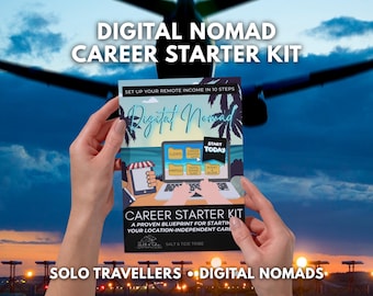 Kit de inicio para nómadas digitales / Guía de trabajo remoto, cuaderno de trabajo para freelancers y plan nómada de 30 días (PDF imprimible)